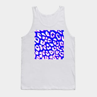 White Leopard Print Blue Pink Tank Top